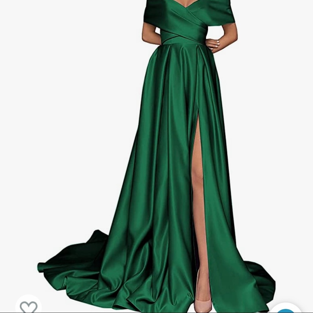 Gorgeous green off the shoulder gown
